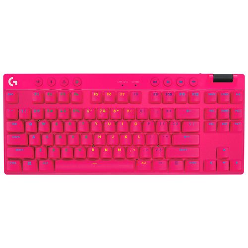 Teclado Gamer Logitech G PRO X TKL Lightspeed RGB Mecânico Switch Tactile Magenta US