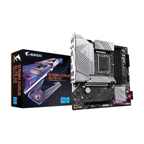 Placa Mãe Gigabyte para Intel 1700 B760M Aorus Elite Ax Wifi 4XDDR5 mATX rev. 1.X