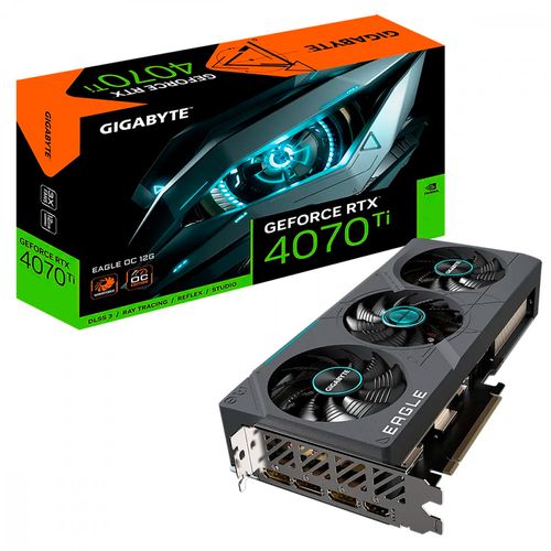 Placa de Vídeo Gigabyte GeForce RTX 4070 TI Eagle OC 12GB 2.0 GDDR6X 192 bits - GV-N407TEAGLE OC-12GD