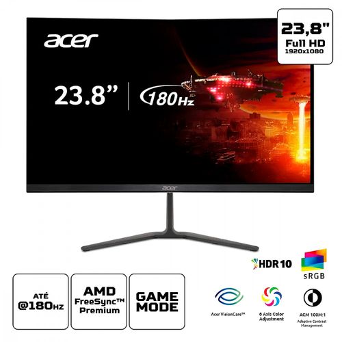 Monitor Gamer Acer Nitro 23,8 Full HD 180Hz 1MS HDMI DP IPS HDR Freesync Premium Preto - KG240Y M5biip