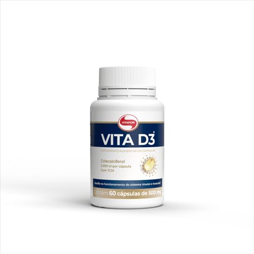 Vita D3 2000ui Vitafor 500mg 60 cápsulas