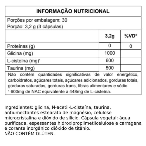 Nac Glycine Taurine  Essential Nutrition 90caps