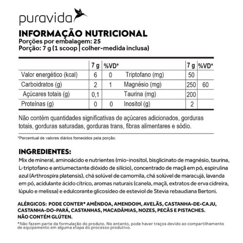 Blue Calm Maça Canela Puravida 175g