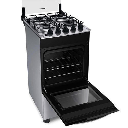 Fogão Brastemp 4 Bocas BFO4NBR Clean com Mesa de Inox, 2 Prateleiras Ajustáveis e Acendimento automático Bivolt – Inox