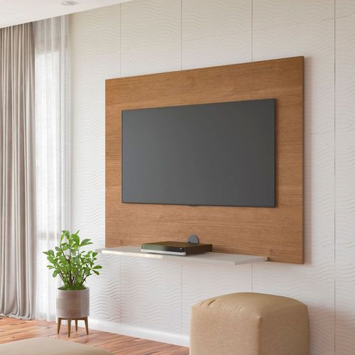 Painel Suspenso Artely com 120 cm de Largura, Ideal para TV de até 50" - Cinamomo/Off White