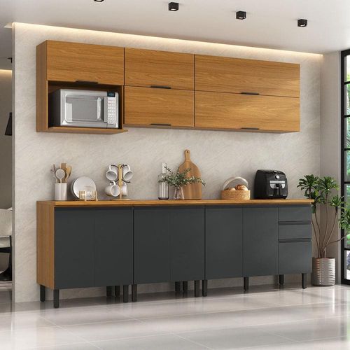 COZINHA-IDEALE-6-PECAS-2-BALC-DUPLO- Cinamomo e Grafite
