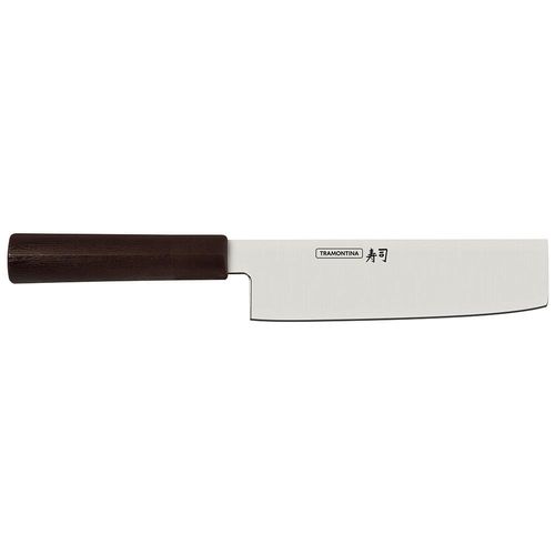 Faca 7" Nakiri Tramontina Sushi Silver em Aço Inox - Marrom