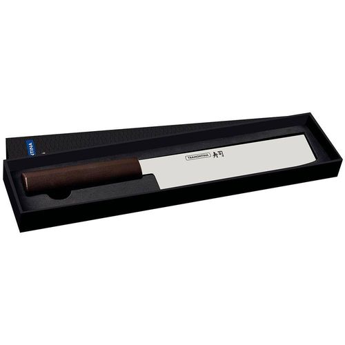 Faca 7" Nakiri Tramontina Sushi Silver em Aço Inox - Marrom