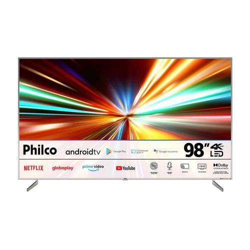 Smart TV 98" LED UHD 4K Philco PTV98F8TAGCM com Painel 120Hz Emulado, HDMI, USB, Wi-Fi, Dolby Vision e Dolby Atmos