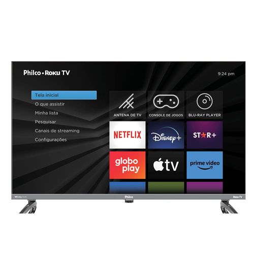 Smart TV LED 32" Philco PTV32K34RKGB Roku TV, Dolby Audio e Processador Quad-Core, HDMI, USB e Wi-Fi