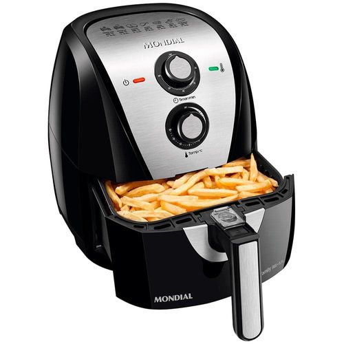 Fritadeira Elétrica Sem Óleo Air Fryer Mondial Grand Family AF-55I 5,5L – Preta/Inox 110V