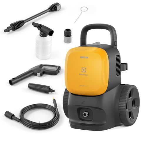 Lavadora de Alta Pressão Electrolux PowerWash 1400W com 1800PSI, Alça Retrátil, Engate Rápido, Bico Vario, Stop Total e Aplicador de Detergente 110V