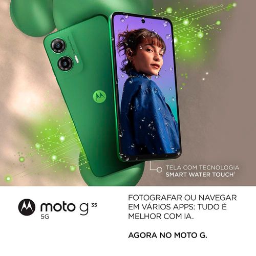 Smartphone Motorola Moto G35 Grafite 5G, 128GB, 12GB RAM Boost, Processador Octa-Core, Câmera Traseira 50MP + 8MP, Selfie de 16MP e Tela de 6.7"