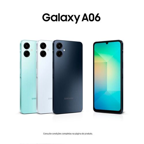 Smartphone Samsung Galaxy A06 Branco 4G 128GB 4GB RAM Tela 6,7" Processador Octa-Core, Câmera Traseira de 50MP e Selfie de 8MP