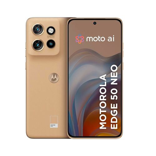 Smartphone Motorola Edge 50 Neo 5G Latte Vegan Leather, Processador Dimensity 7300, 256GB, 8GB + 8GB RAM Boost, Câmera 50MP, Moto AI e Tela 6,4"