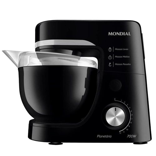 Batedeira Planetária Mondial BP-03 com 12 Velocidades e 700W – Preto 220V