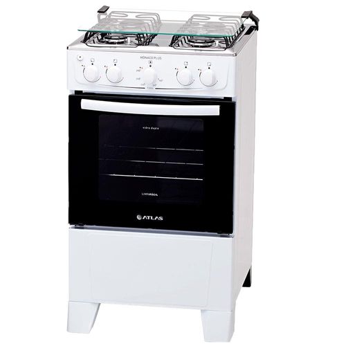 Fogão Atlas 4 Bocas Mônaco Plus com Mesa de Inox Bivolt – Branco