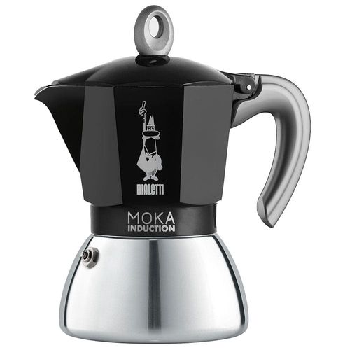 Cafeteira Italiana Bialetti Moka Induction em Alumínio 6 Xícaras – Preta