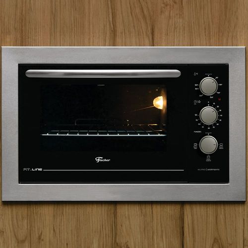 Forno de Embutir Elétrico Fischer Fit Line com Grill, Timer de até 120 minutos e Aviso Sonoro Inox – 48 litros 110V