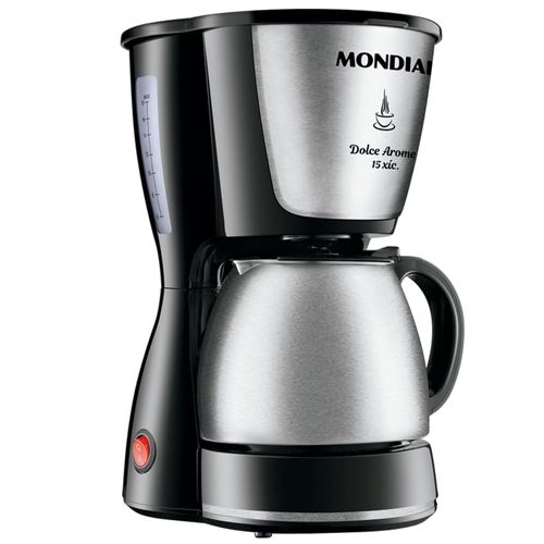 Cafeteira Elétrica Mondial Dolce Arome Thermo Inox C-34 15 Xícaras – Preta e Inox 220V