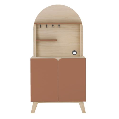 Cantinho do Café Artely Viena com 2 portas e 3 prateleiras – 80cm de largura Naturale e Terracota