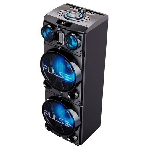 Torre de Som Pulse Storm SP514 com Iluminação LED, Bluetooth, Entradas de Microfones e Rádio FM- 1500W RMS