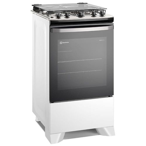 Fogão Electrolux 4 bocas Efficient FE4IB com Mesa Inox, PerfectCook, VaporBake e Acendimento Automático Bivolt – Branco