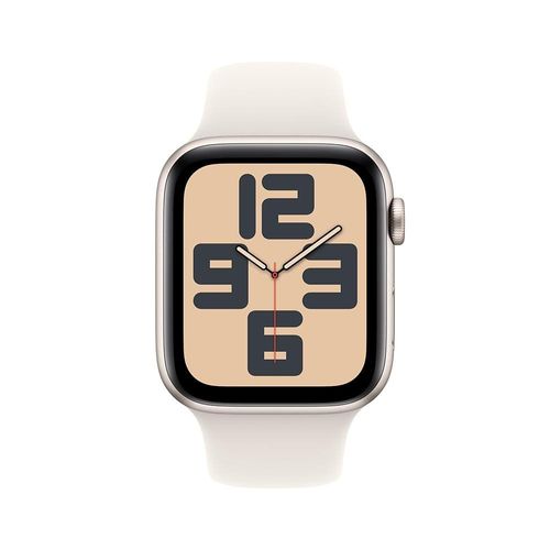 Apple Watch SE GPS, Caixa Estelar de Alumínio – 44 mm e Pulseira Esportiva Estelar – P/M