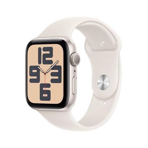 Apple Watch SE GPS, Caixa Estelar de Alumínio – 44 mm e Pulseira Esportiva Estelar – P/M