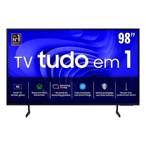 Smart TV 98" Samsung Crystal Ultra HD 4K UN98DU9000 com Gaming Hub + Smart TV 55” 4K Samsung Neo QLED 55QN85D com Processador com AI e Energy Mode