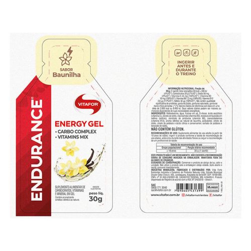 Endurance Energy Gel Baunilha Vitafor 30g