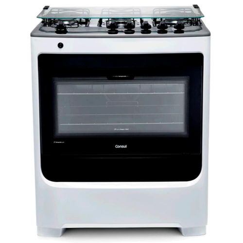 Fogão Consul 5 Bocas CFS5NAB com Mesa de Inox e Acendimento Automático Bivolt - Branco