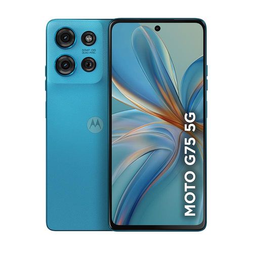 Smartphone Motorola Moto G75 Azul 5G, 256GB, 16GB RAM Boost, Processador Octa-Core, Câmera Traseira 50MP + 8MP, Selfie de 16MP e Tela de 6.8"