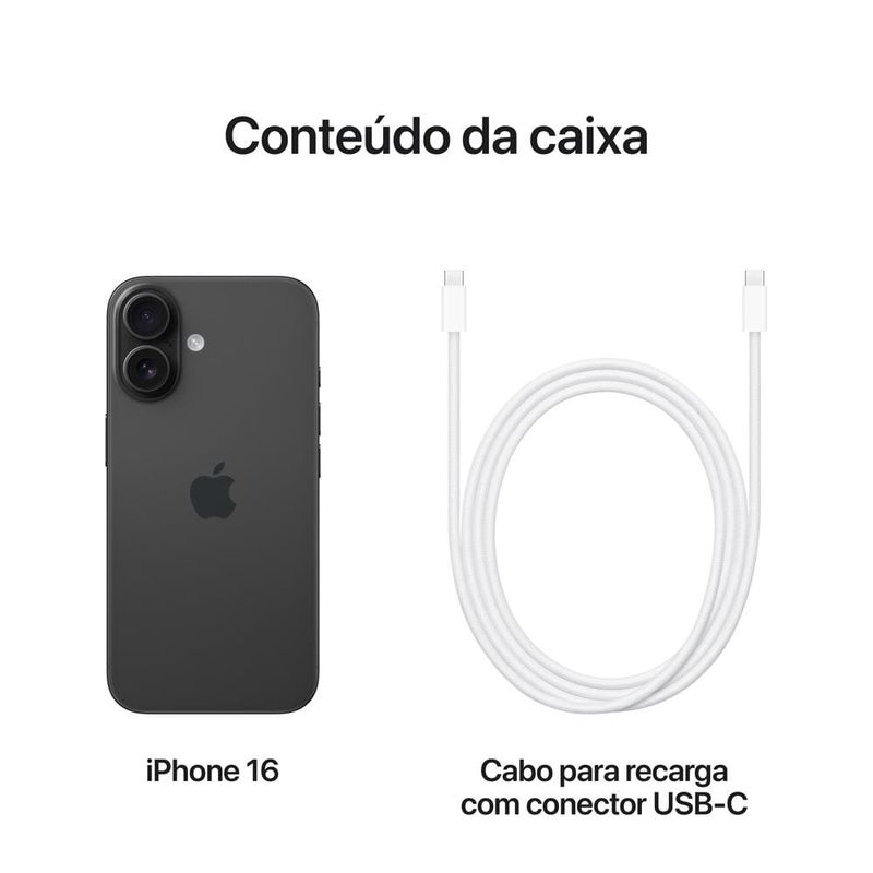 Apple iPhone 16 128GB - Preto - Bandshop Apple iPhone 16 128GB - Preto - Bandshop