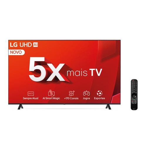 Smart TV 75" Ultra HD 4K LG 75UT8050PSA com Processador a5 Ger7 AI, Alexa/Chromecast Integrado, Wi-Fi, Bluetooth e HDMI