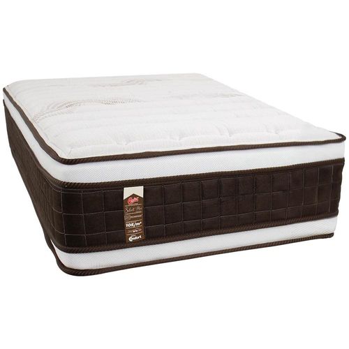 Colchão Solteirão Castor Sellect P Double com Molejo Tecnopedic, Euro Pillow e Revestimento em Malha 34x100x200cm - Marrom/Bege