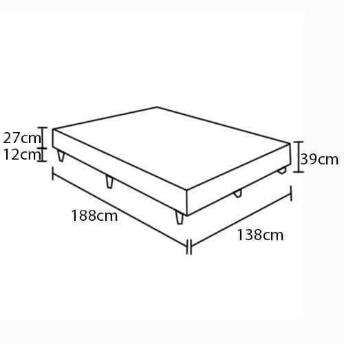 Base Box para Colchão de Casal Castor Premium Tecnopedic 39x138x188 cm – Bege/Branco