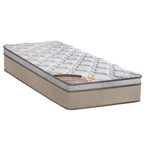 Cama Box Solteiro Castor Revolution com Molas Ensacadas 66x88x188cm – Branco/Bege