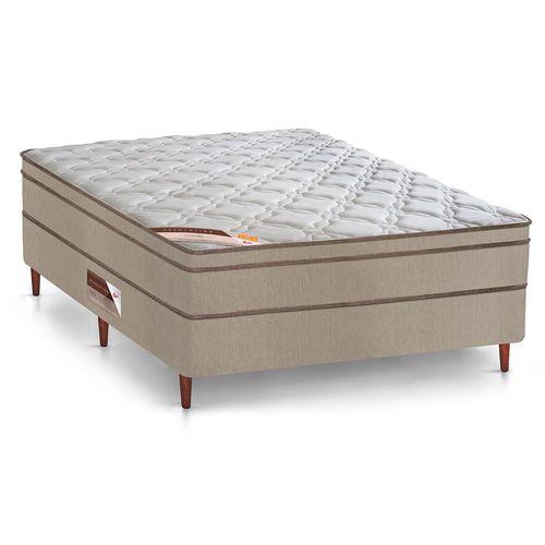 Cama Box Casal Castor Revolution com Mola Poket 66x128x188cm – Branco/Bege