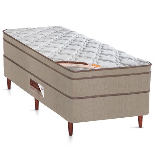 Cama Box Solteirão Castor Revolution com Molas Ensacadas 66x96x203cm – Branco/Bege