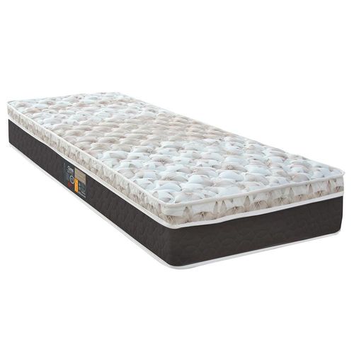 Cama Box Solteiro Castor Sleep Classic Hibrido com Molas Ensacadas 64x88x188cm – Branco/Cinza