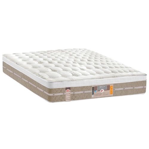 Cama Box Casal Castor Silver Star Air com Mola Ensacadas 71x128x188cm – Branco/Bege