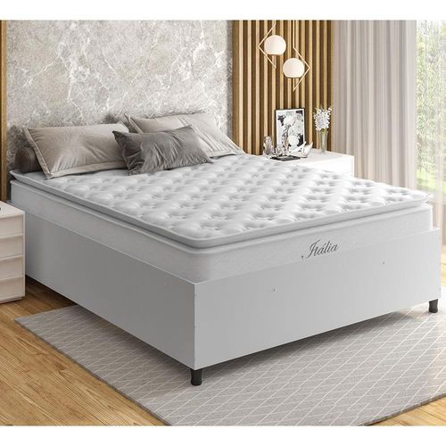 Box de Casal Barreto Lonçarcci Inova com Colchão Umaflex Itália com Pillow Top e Molas Ensacadas - 141,4cm de largura