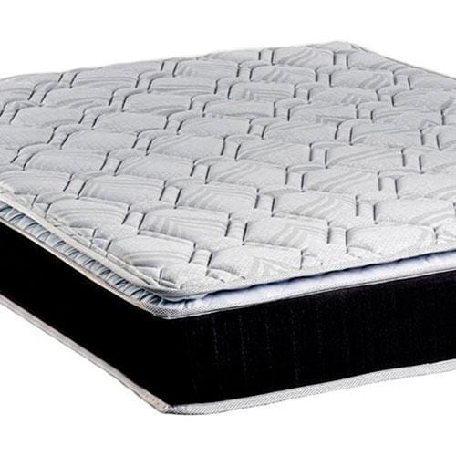 Colchão de Casal Luckspuma Spring com Molas Bonnel e Pillow Top 25x138x188cm - Cinza Chumbo/Branco