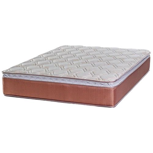 Colchão de Casal Luckspuma Madri com Molas Bonnel e Pillow Top 30x138x188cm - Rústico Marrom/Branco