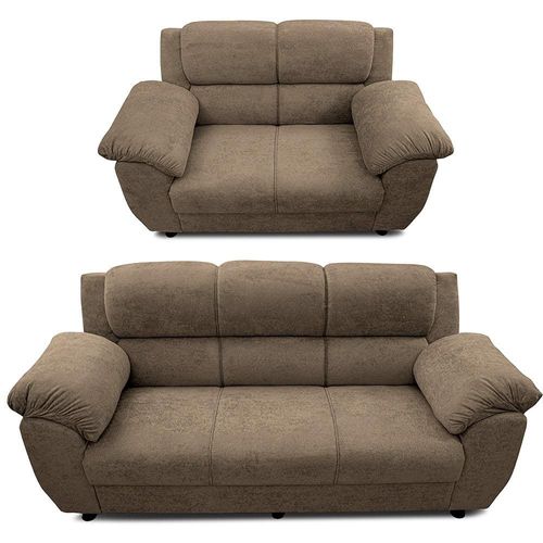 Sofá de 3 e 2 Lugares Cama inBox Paris com 202cm e 152cm de Larguras e Revestidos em Bouclé Marrom