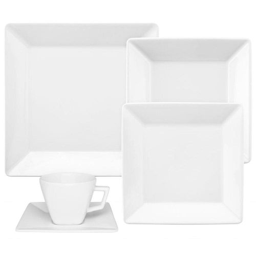 Aparelho de Jantar 20 Peças Oxford Quartier White em Porcelana - Branco