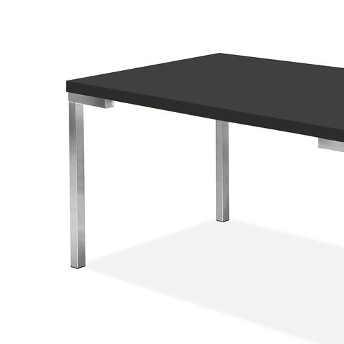 Mesa de Jantar Tubular Aço Nobre Retangular Cromada - Preta