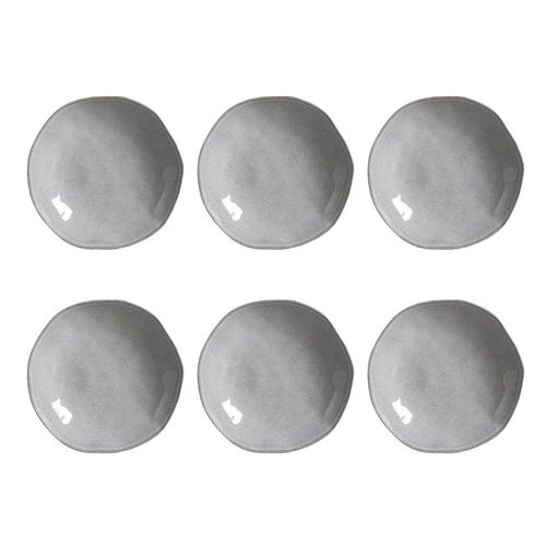 Conjunto de Pratos Fundos Porto Brasil Orgânico Concreto com 6 Peças - Cinza