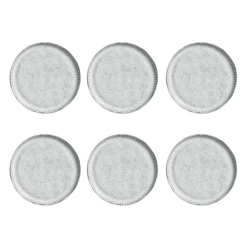 Conjunto de Pratos de Sobremesa Porto Brasil Linhas Echo com 6 Peças - Branco